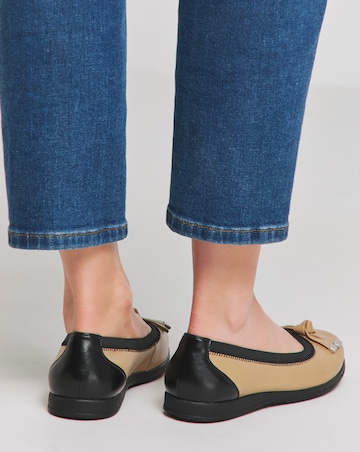 Heavenly Soles Mallory Elasticated Topline Ballerina Wide E Fit