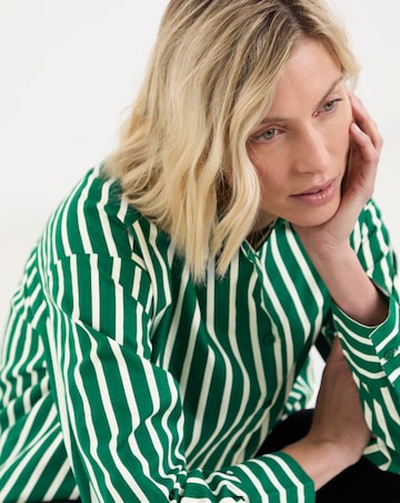 Cotton Poplin Oversized Stripe Shirt