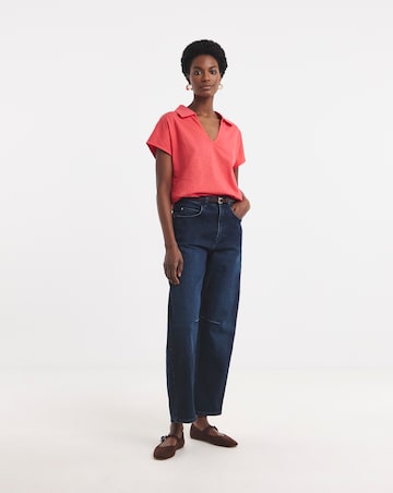 V-Neck Collared Short Sleeve T-Shirt