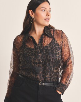 Simply Be Leopard Organza Shirt