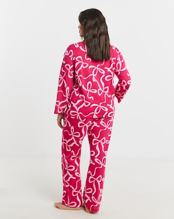 Simply Be Value Long Sleeve Pyjama Set Bow Print