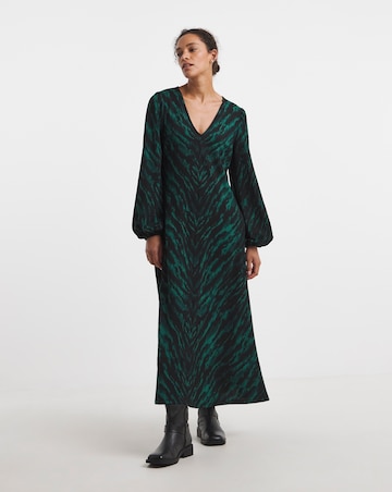 Long Sleeve Textured Jersey Dress