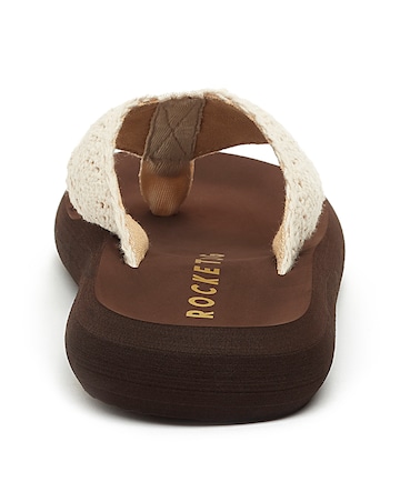 Rocket Dog Natrual Crochet Toe Post Sandals