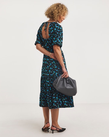 Open Tie Back Midi Jersey Smock Dress