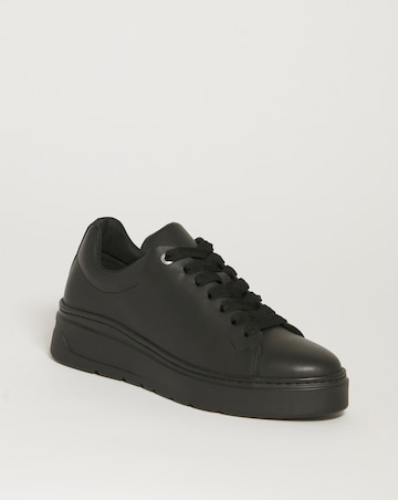 Leather Lace To Toe Flexi Sole Trainer - Extra Wide Fit (EEE)
