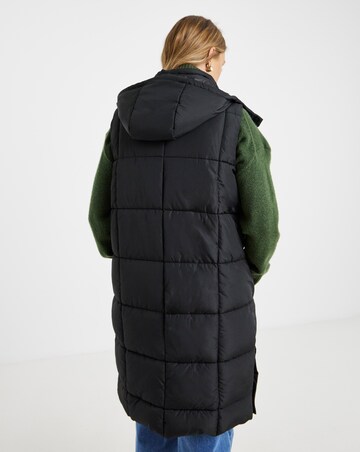 Black Square Quilt Padded Gilet