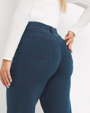 Lottie Dark Indigo Pull On Wide Leg Jeggings