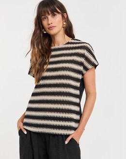 Pure Cotton Mono Open Stitch T-Shirt