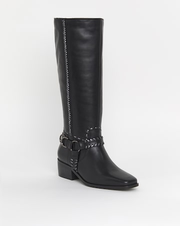 Joe Browns Knee High Leather Riding Boot EEE Fit Super Curvy Calf