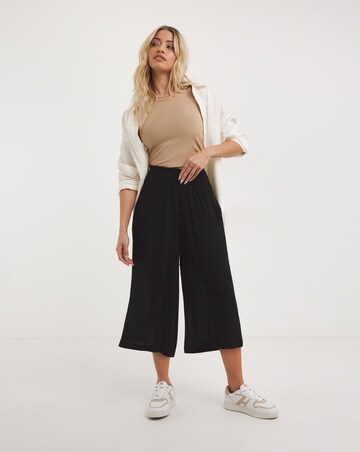 Crinkle Shirred Waist Culottes