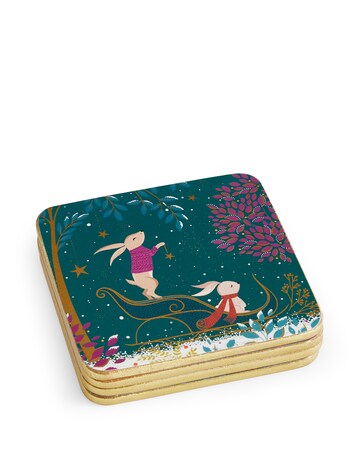 Sara Miller Woodland Tales Set of 4 Coasters