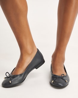 Talia Leather Ballerina Shoes Extra Wide EEE Fit