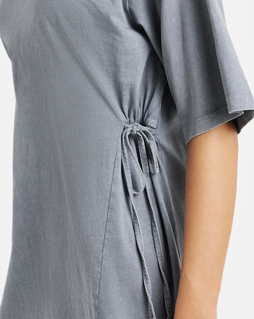 Simply Be Grey Acid Wash Cinched T-Shirt Dress