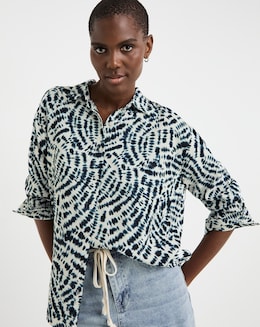 Printed Linen Mix Shirt
