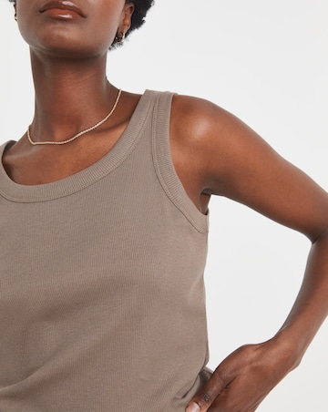 Pure Cotton Brown Racer Vest