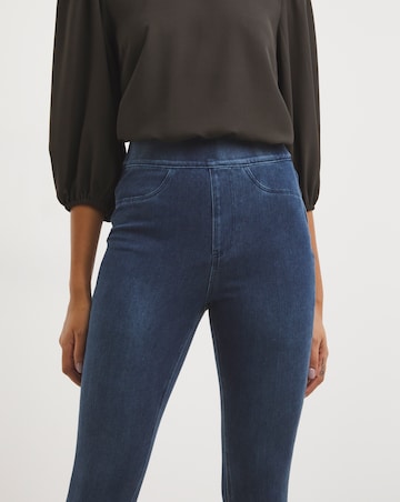 Mid Blue Stretch Jersey Denim Jeggings