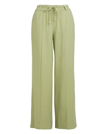 Simply Be Olive Tie Waist Belt Twill Wide Leg Trousers