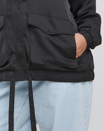 Black Satin Bomber