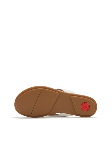 FitFlop White Gracie Flower Leather Flip-Flops - Standard Fit (D)