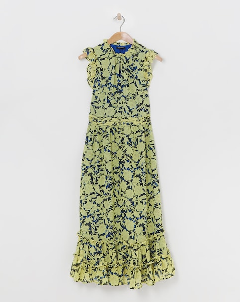 Sleeveless Maxi Dress With Frills
