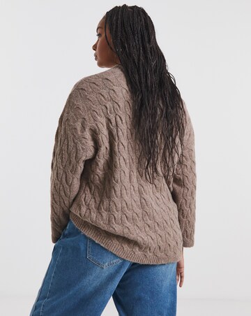 Cosy Yarn Mocha Cable Knit Jumper