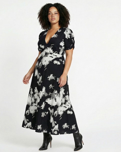 Religion Isabel Abstract Floral Tea Maxi Dress