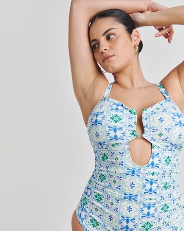 Trim Detail Bandeau Swimsuit With Detachable Straps