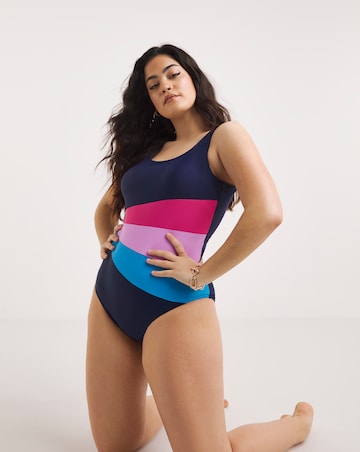 Sports Padded Piping Swimsuit