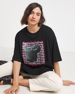 Simply Be Black Spicy Margs Graphic Oversized T-Shirt