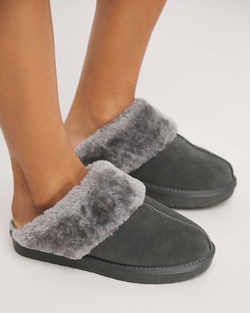 Albza Suede Closed Toe Slippers - Wide Fit (E)