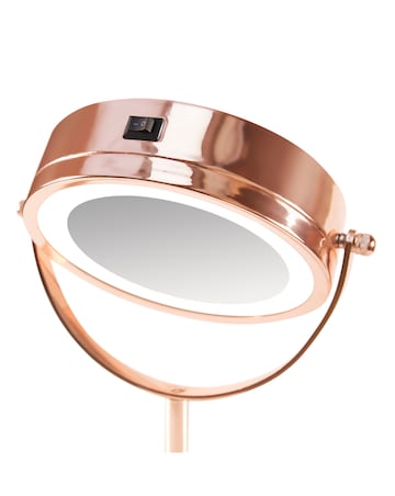Rio Rose Gold LED Illuminated 1x & 5x Magnification Cosmetic Mirror
