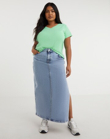 2 Pack Green & Grey V-Neck Tees