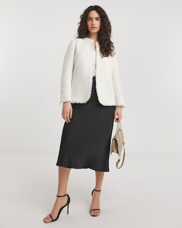 Collarless Boucle Blazer