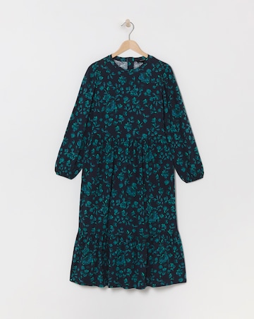 Jersey Slub Long Sleeve Smock Dress
