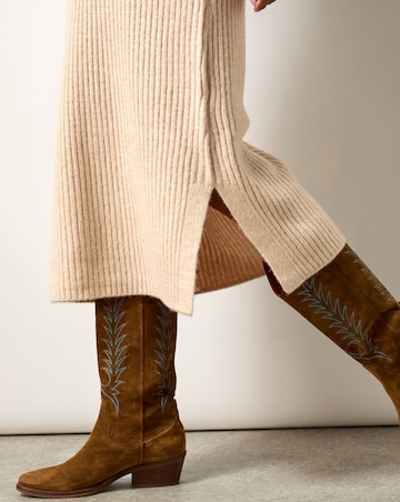 Ro&Zo Oatmeal High Neck Jumper Dress