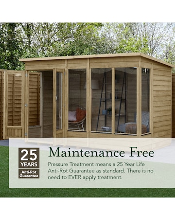 Forest 4LIFE Pent Summerhouse 6x4 - Double Door - 5 Window (Home Delivery)