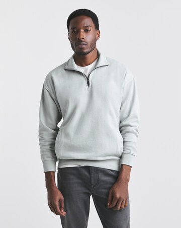 Union Garment Dyed 1/4 Zip Sweat- Steel Blue