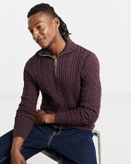 Cable 1/4 Zip Neck Jumper