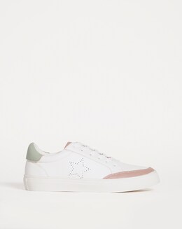 Lace Trainer with Star Detail - Wide Fit (E)