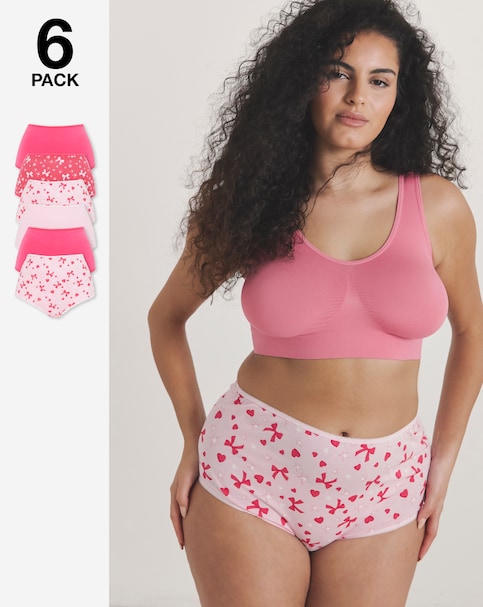 Pretty Secrets (6 Pack) Cotton Full Fit Brief Knickers