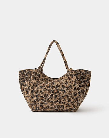 Accessorize Leopard Print Teddy Shoulder Bag