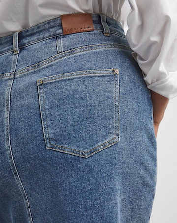 Stone Blue Column Maxi Skirt