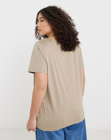 Black, Taupe & Pink 3 Pack Pure Cotton Short Sleeve Slash Neck Tops