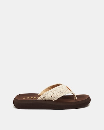 Rocket Dog Natrual Crochet Toe Post Sandals