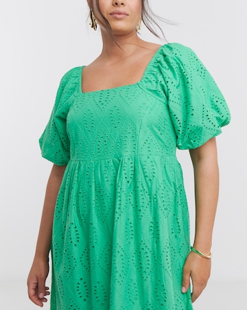 Simply Be Green Broderie Maxi Dress
