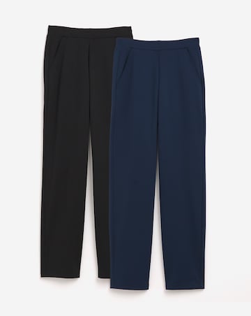 Slimma 2 Pack Pull On Tapered Trousers Extra Short