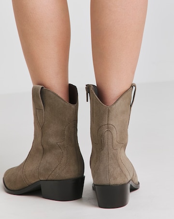 Myra Classic Suede Western Ankle Boot - Extra Wide Fit (EEE)