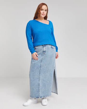 Simply Be Cobalt Asymmetric Textured Top