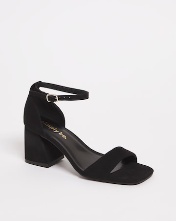 Rimona Barely There Block Heeled Sandals - Wide Fit (E)