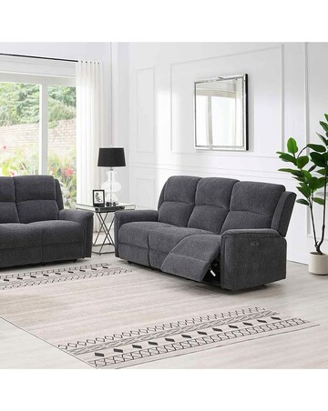 Croston Chenille Power Recliner Three Seater Sofa